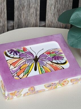 Papyrus Watercolor & Gold Butterfly Blank Note Cards